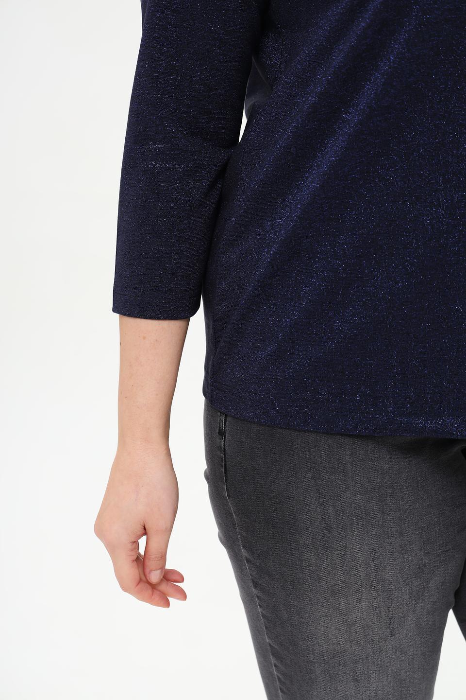 Футболка Rabe collection с блестками темно-синяя