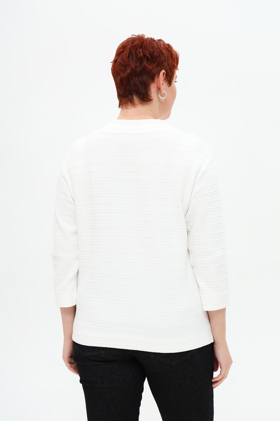 Пуловер Rabe collection белый с текстурой
