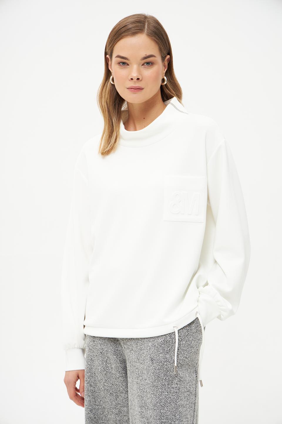 Пуловер Monari белый с логотипом