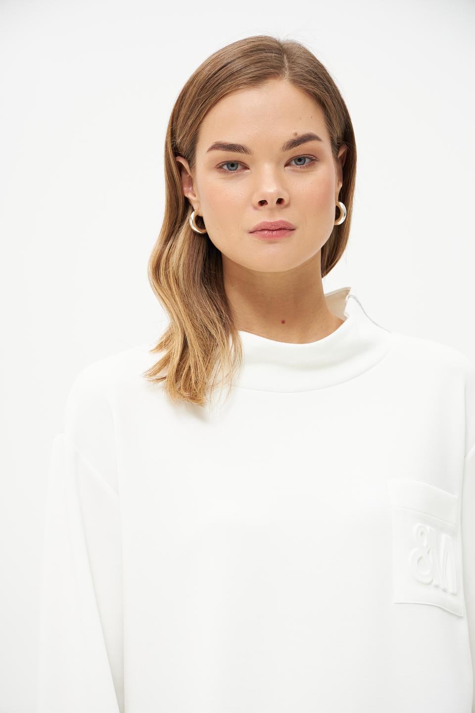 Пуловер Monari белый с логотипом