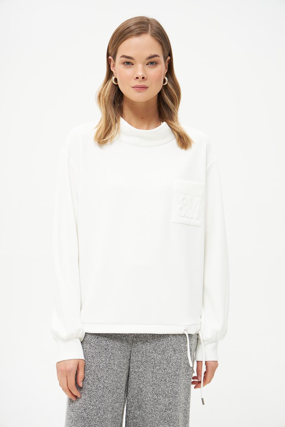 Пуловер Monari белый с логотипом