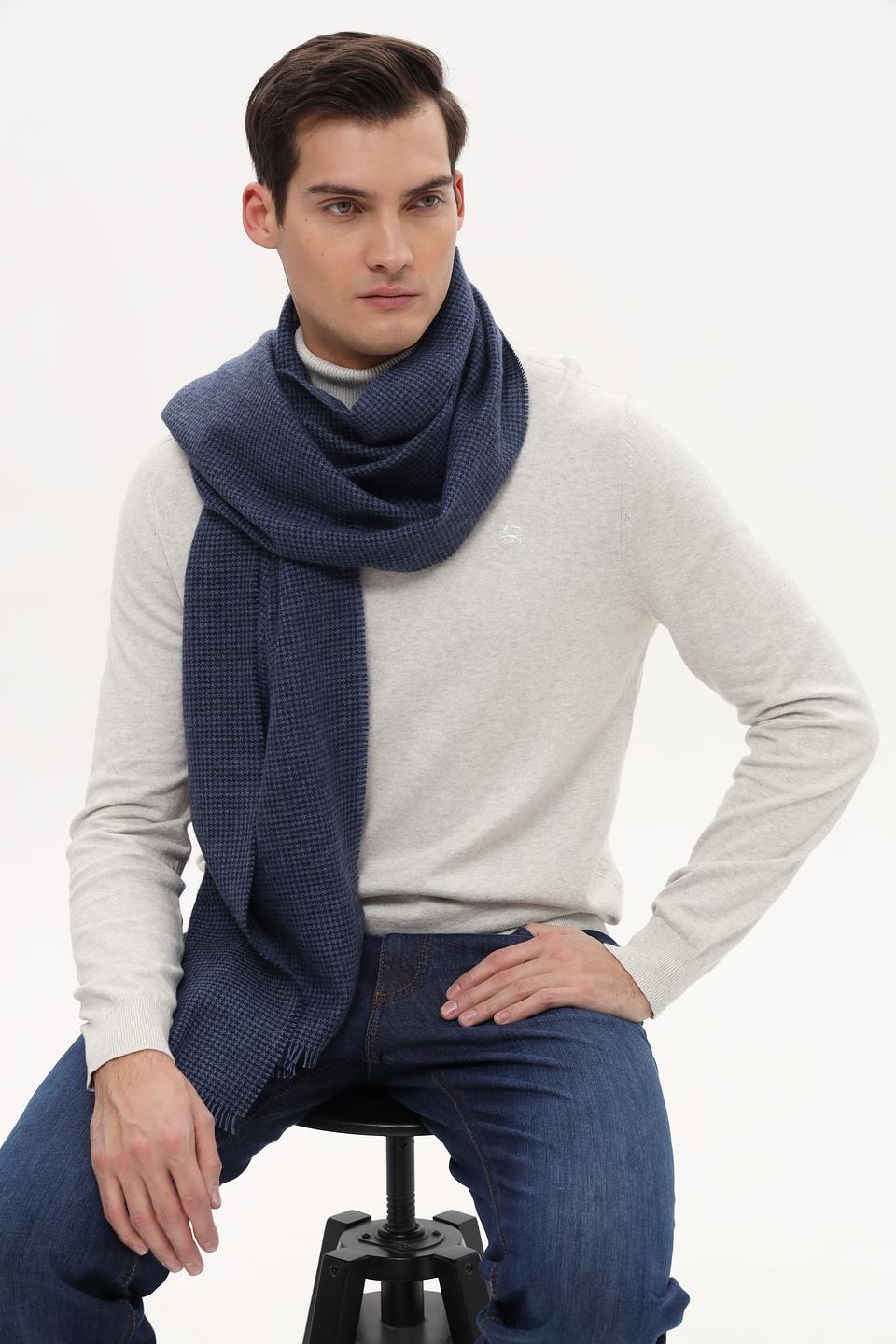 Шарф Bugatti ACC синий в клетку