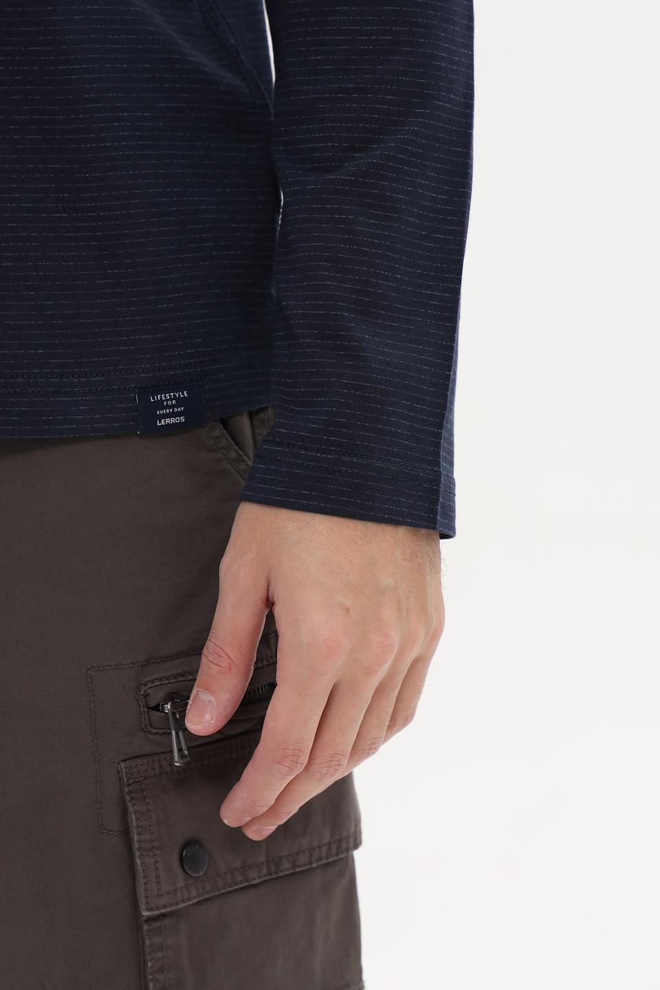 Лонгслив Lerros темно-синий с планкой