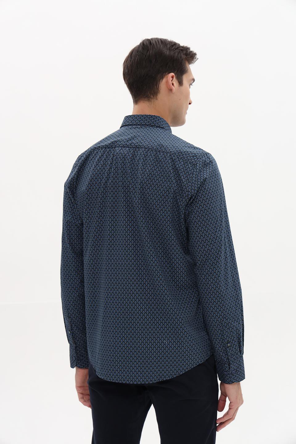 Рубашка Lerros с принтом синий