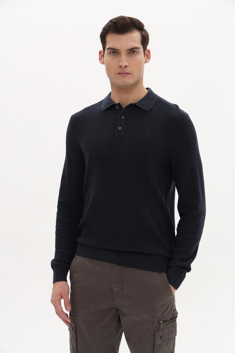 Поло Lerros трикотажное тёмно-синее