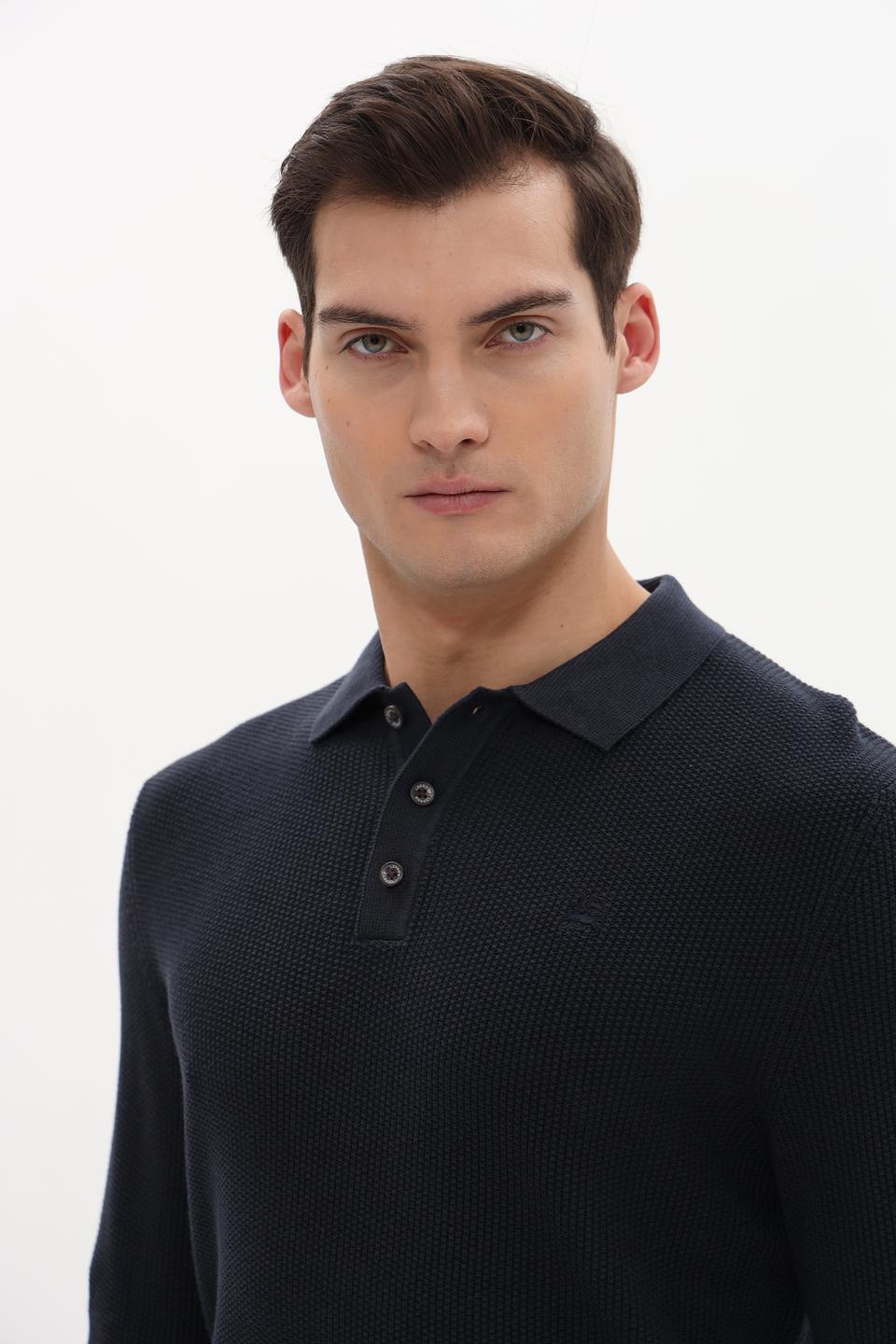 Поло Lerros трикотажное тёмно-синее