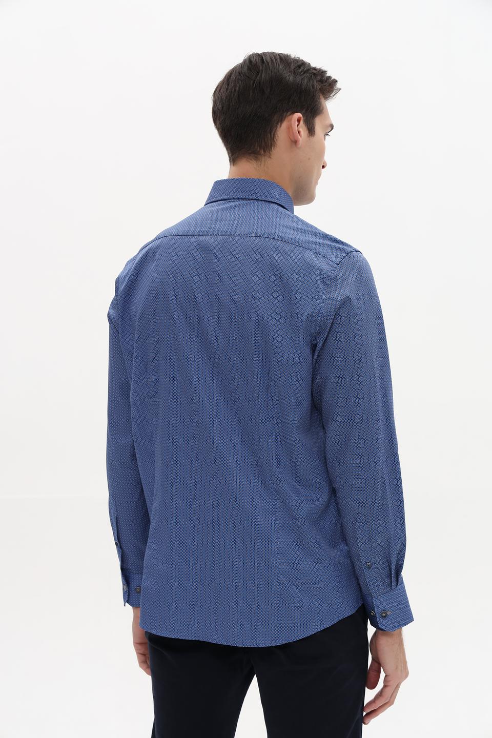 Рубашка Bugatti с принтом синий