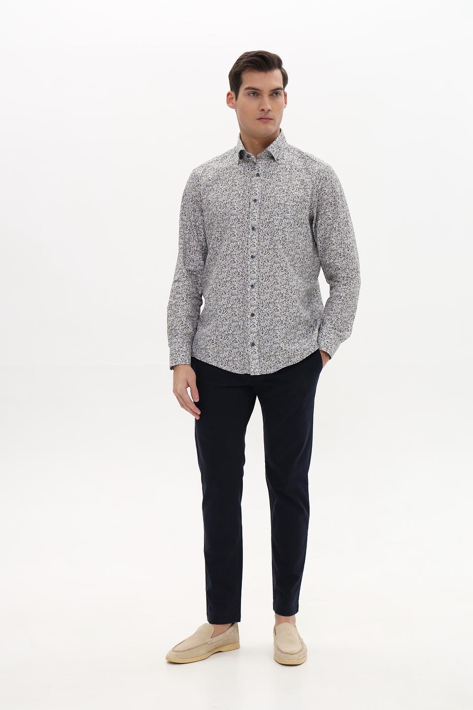 Рубашка Casa Moda с принтом голубой