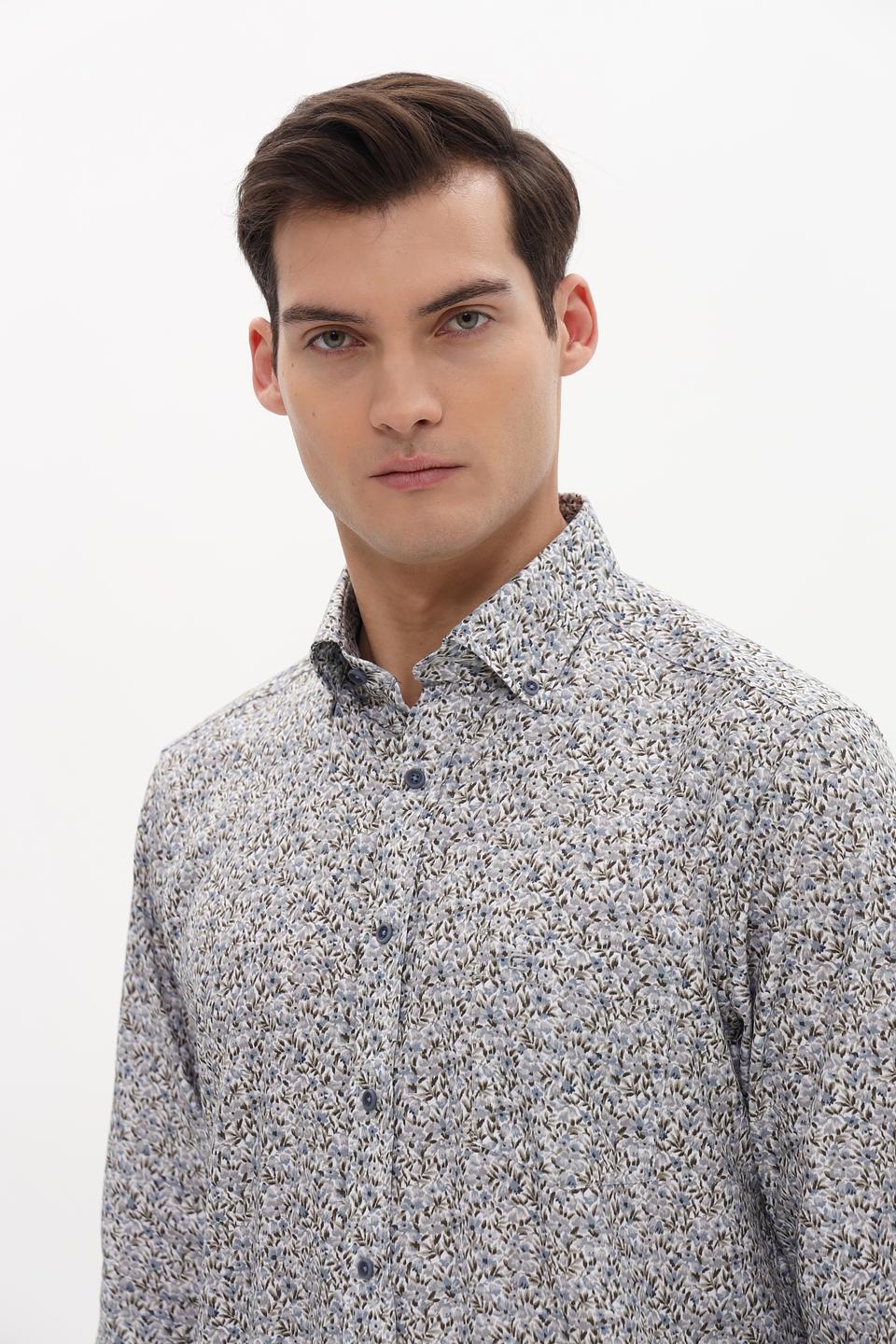 Рубашка Casa Moda с принтом голубой