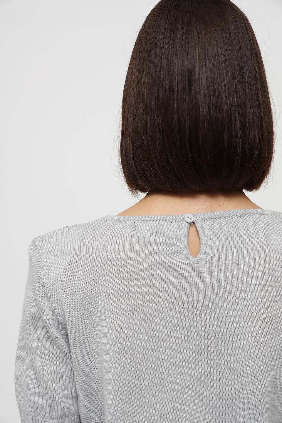 Пуловер Monari с пайетками серый