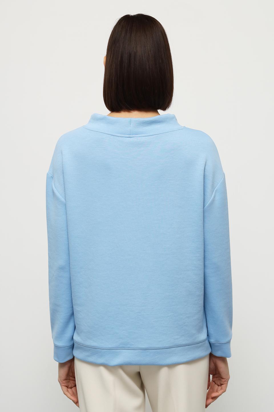 Пуловер Olsen с цветочным принтом голубой