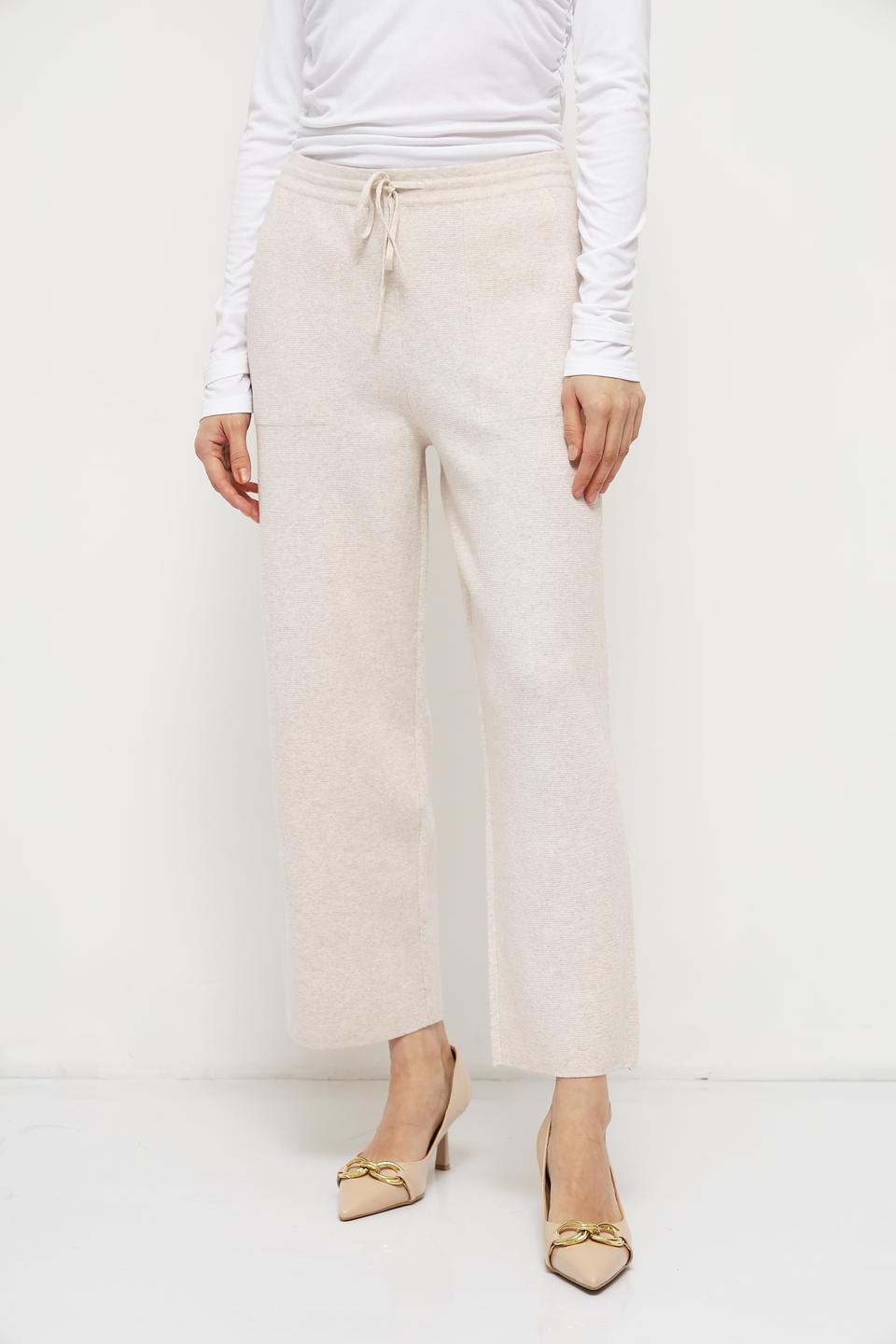 Брюки трикотажные Oui бежевые