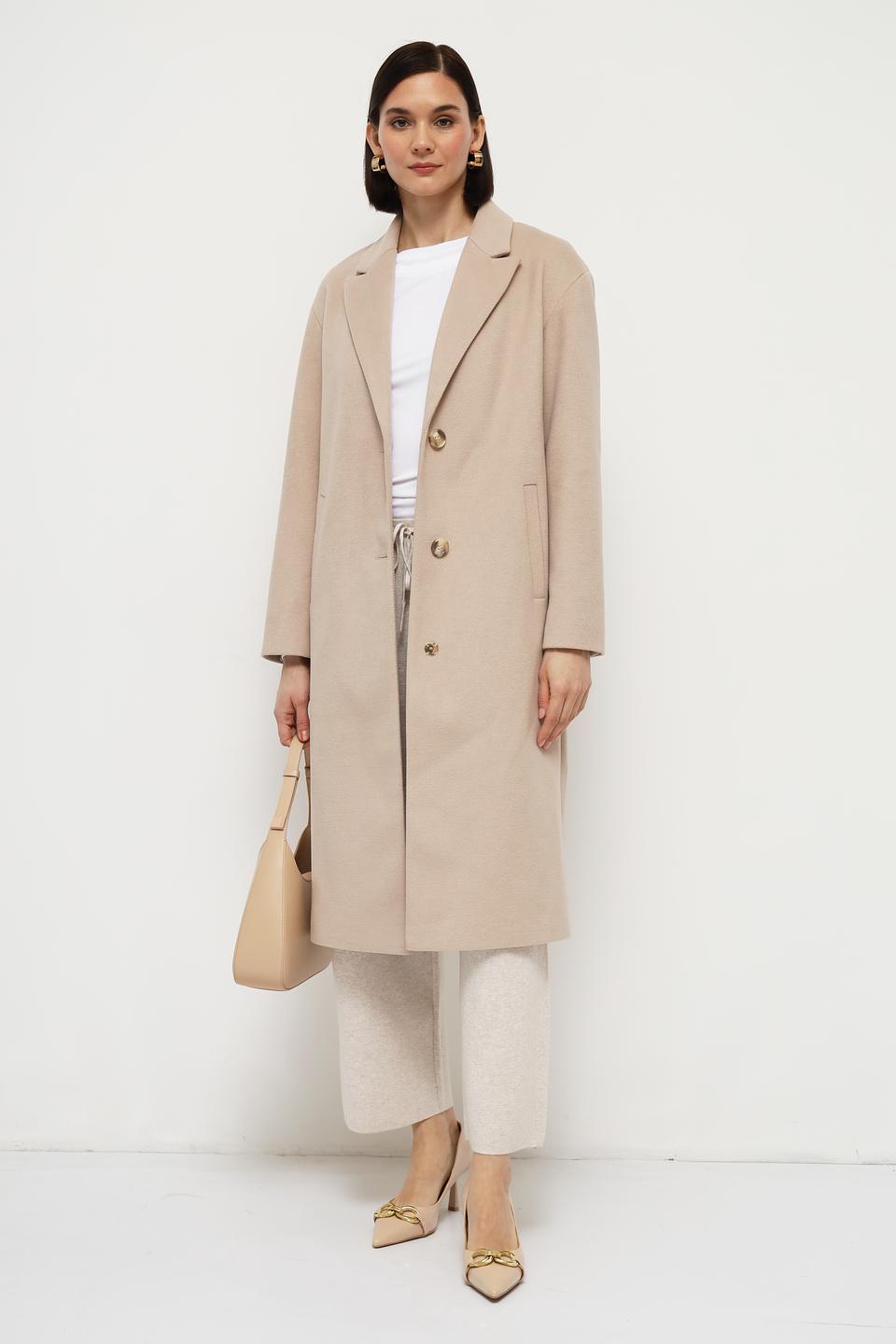 Брюки трикотажные Oui бежевые