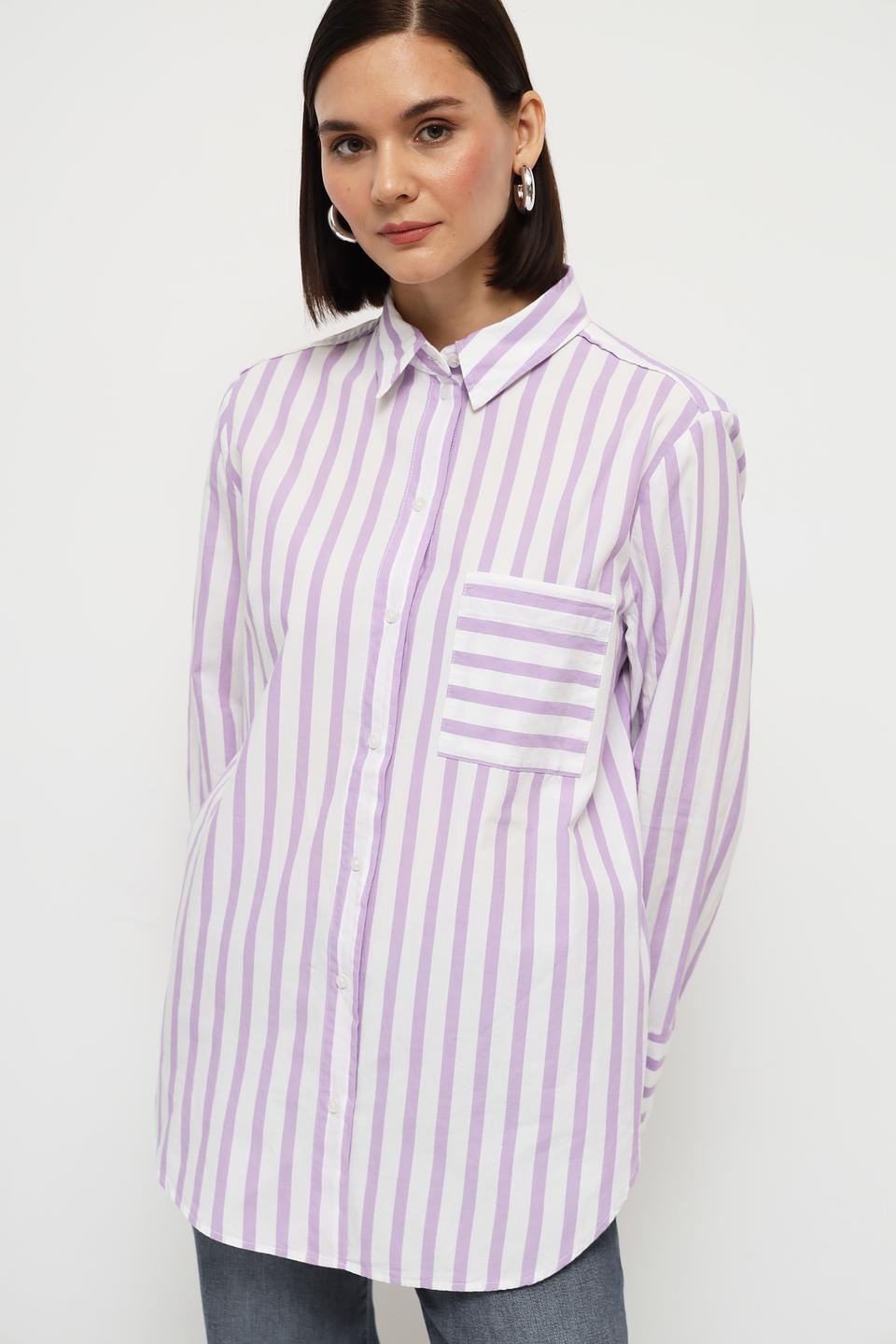 Рубашка Oui в полоску лавандовый