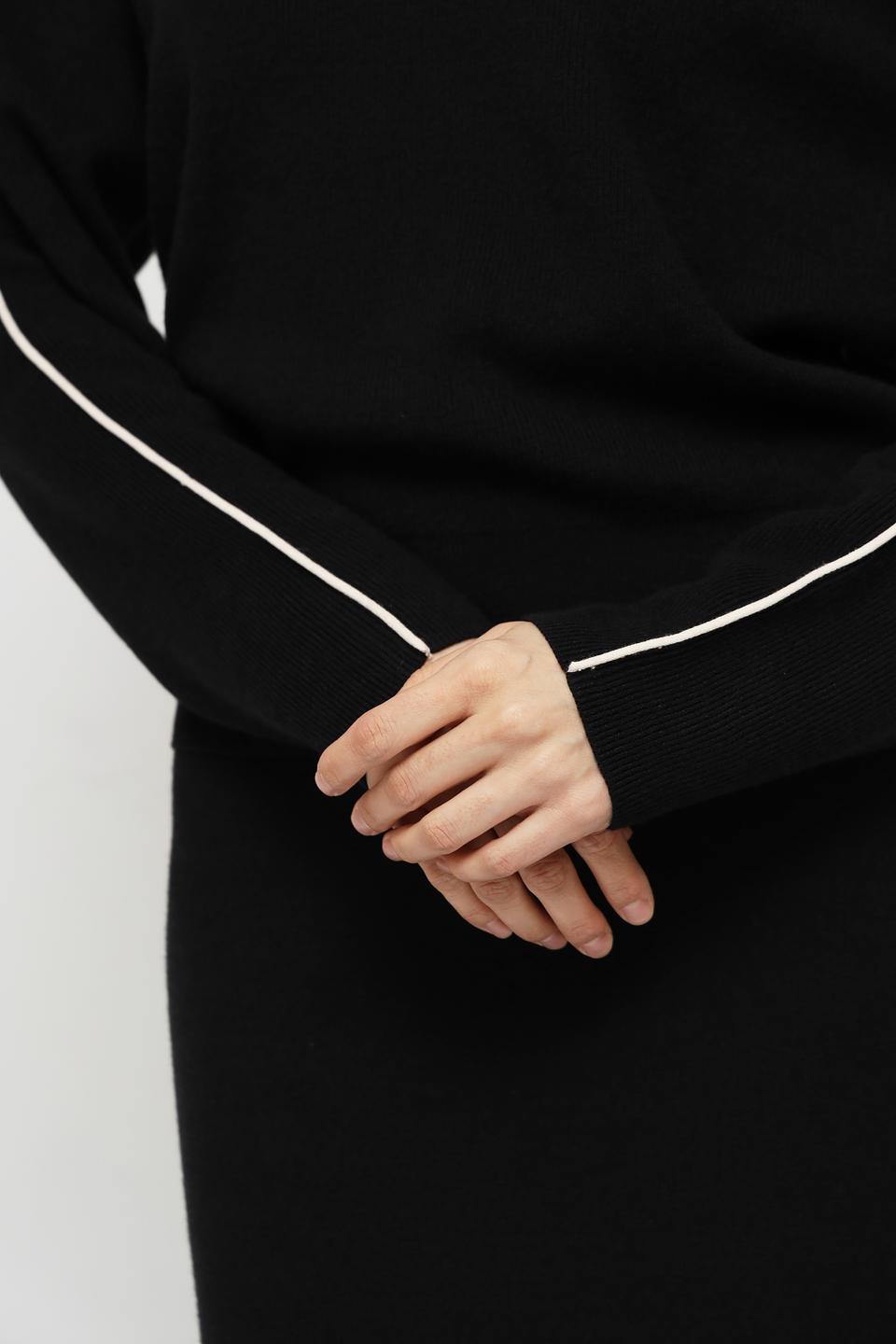 Пуловер Oui с белой отделкой