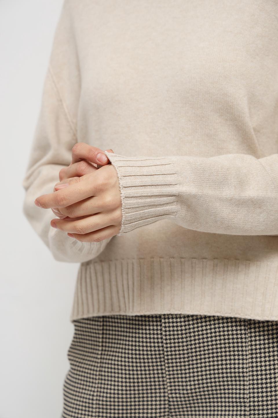 Пуловер Oui бежевый