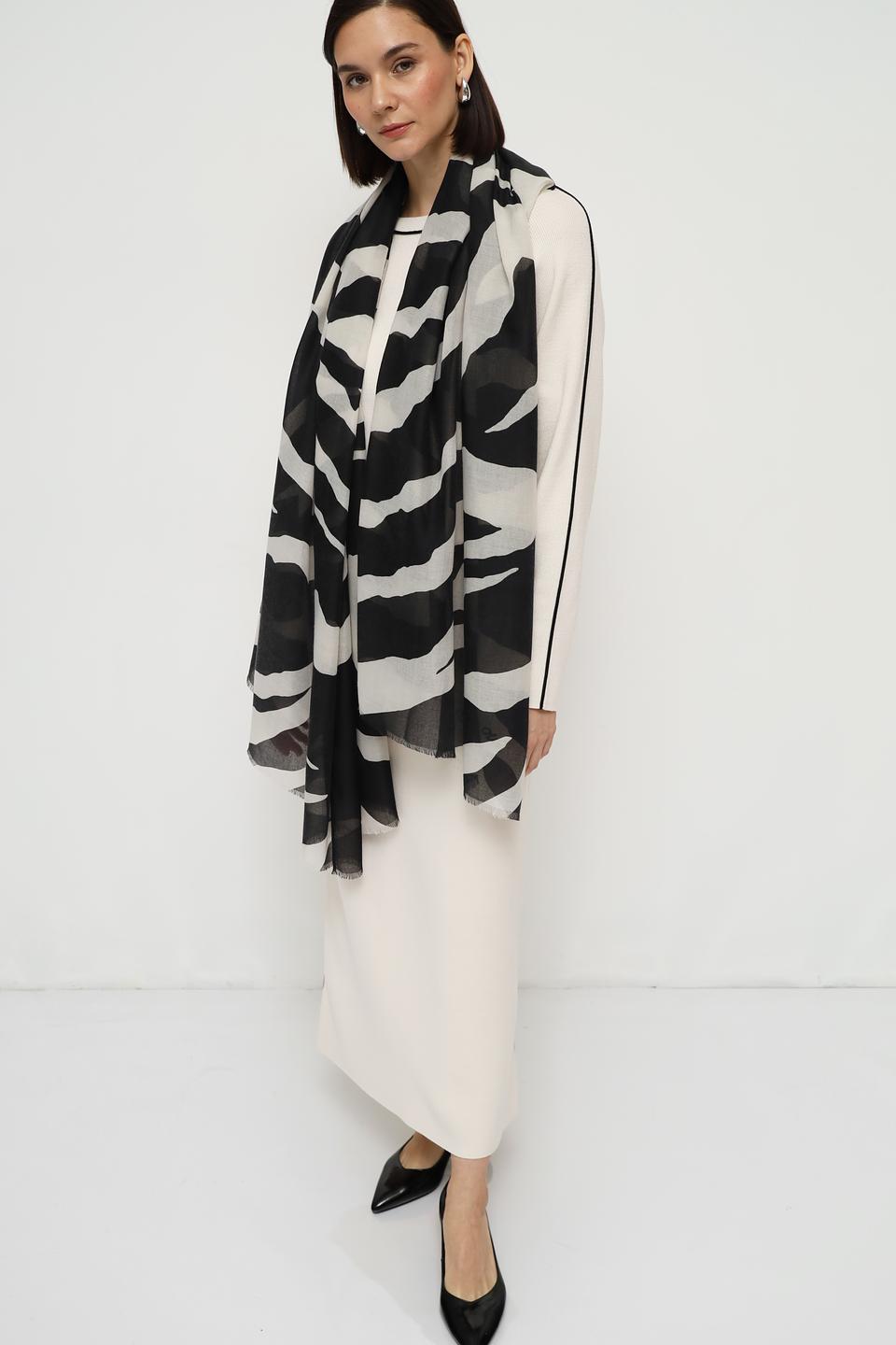 Шарф Oui с принтом зебра