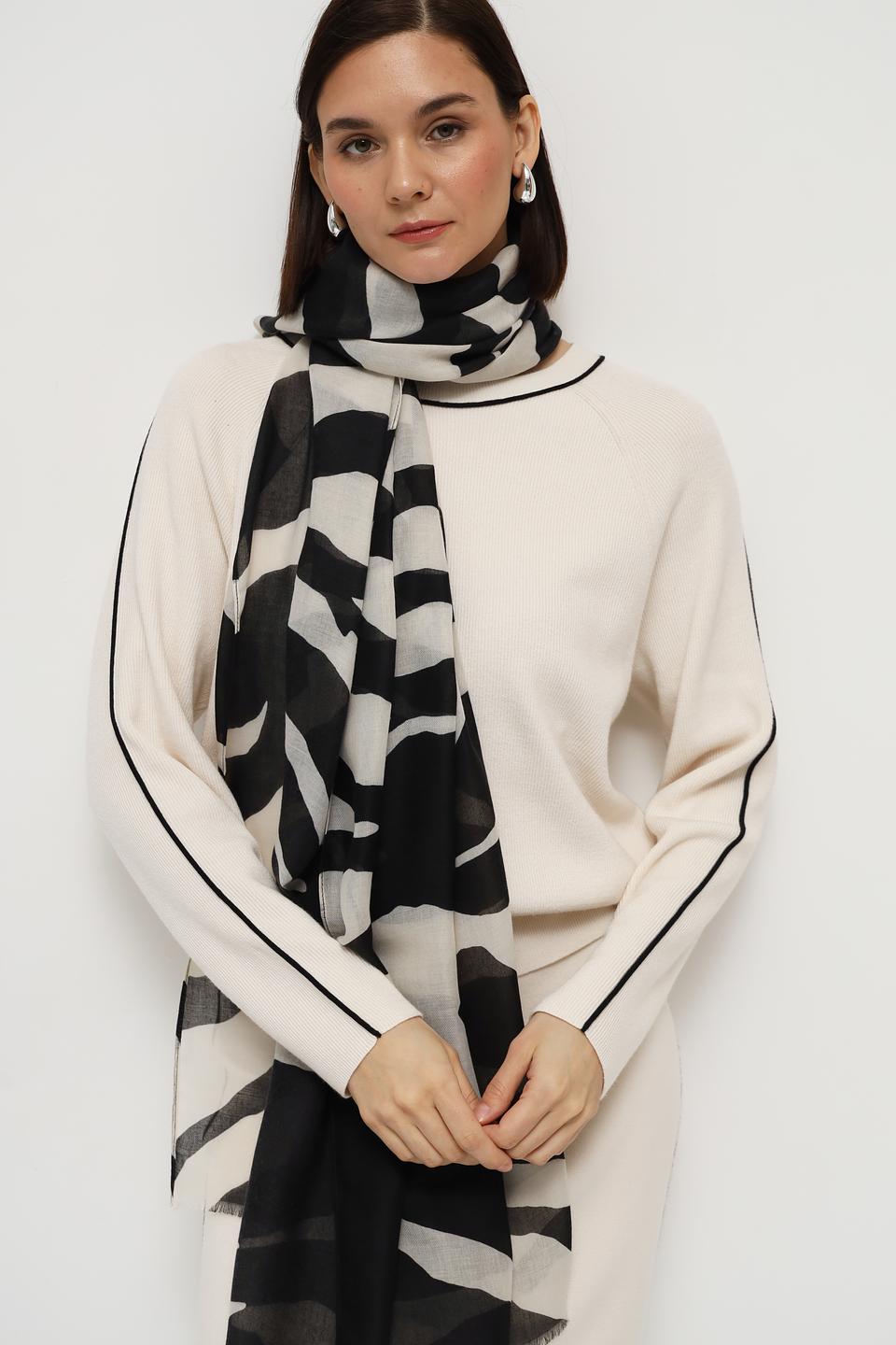 Шарф Oui с принтом зебра