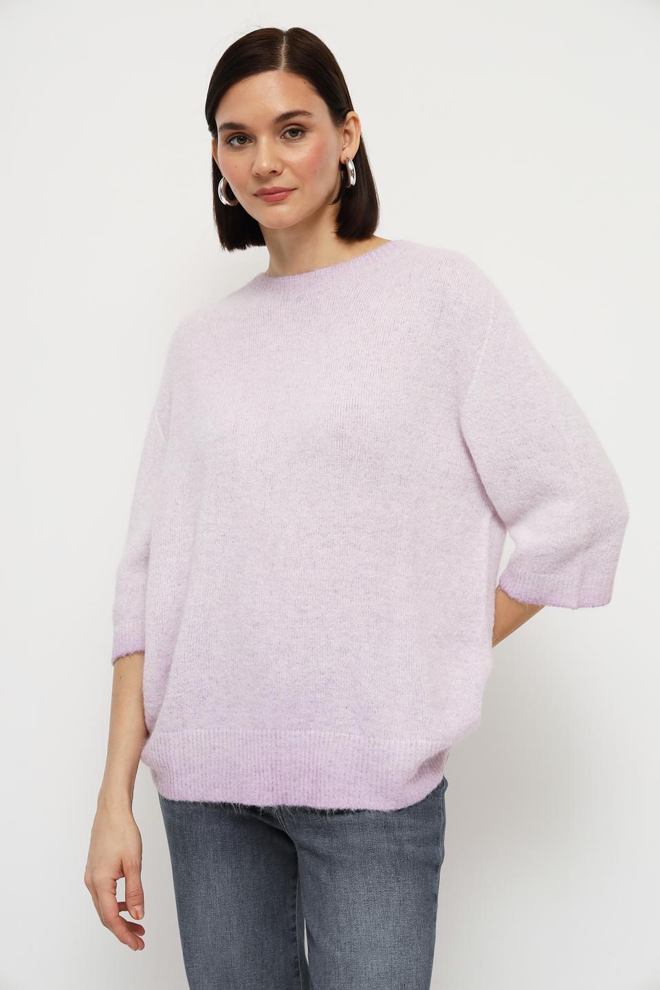 Пуловер Oui лавандовый с 3/4 рукавом
