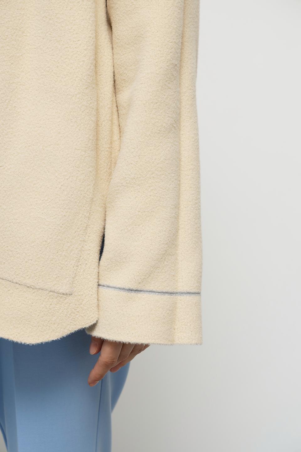 Жакет Oui с контрастной отделкой серый