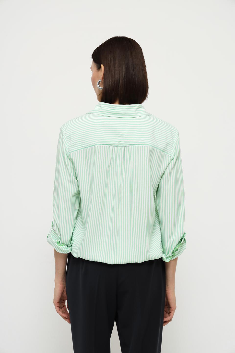 Рубашка Bianca в полоску лайм