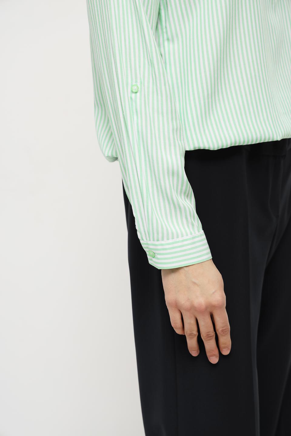 Рубашка Bianca в полоску лайм