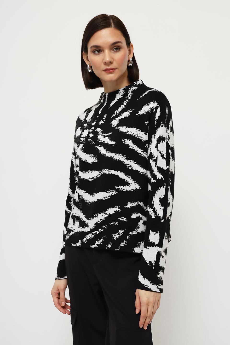 Пуловер Monari с принтом зебра