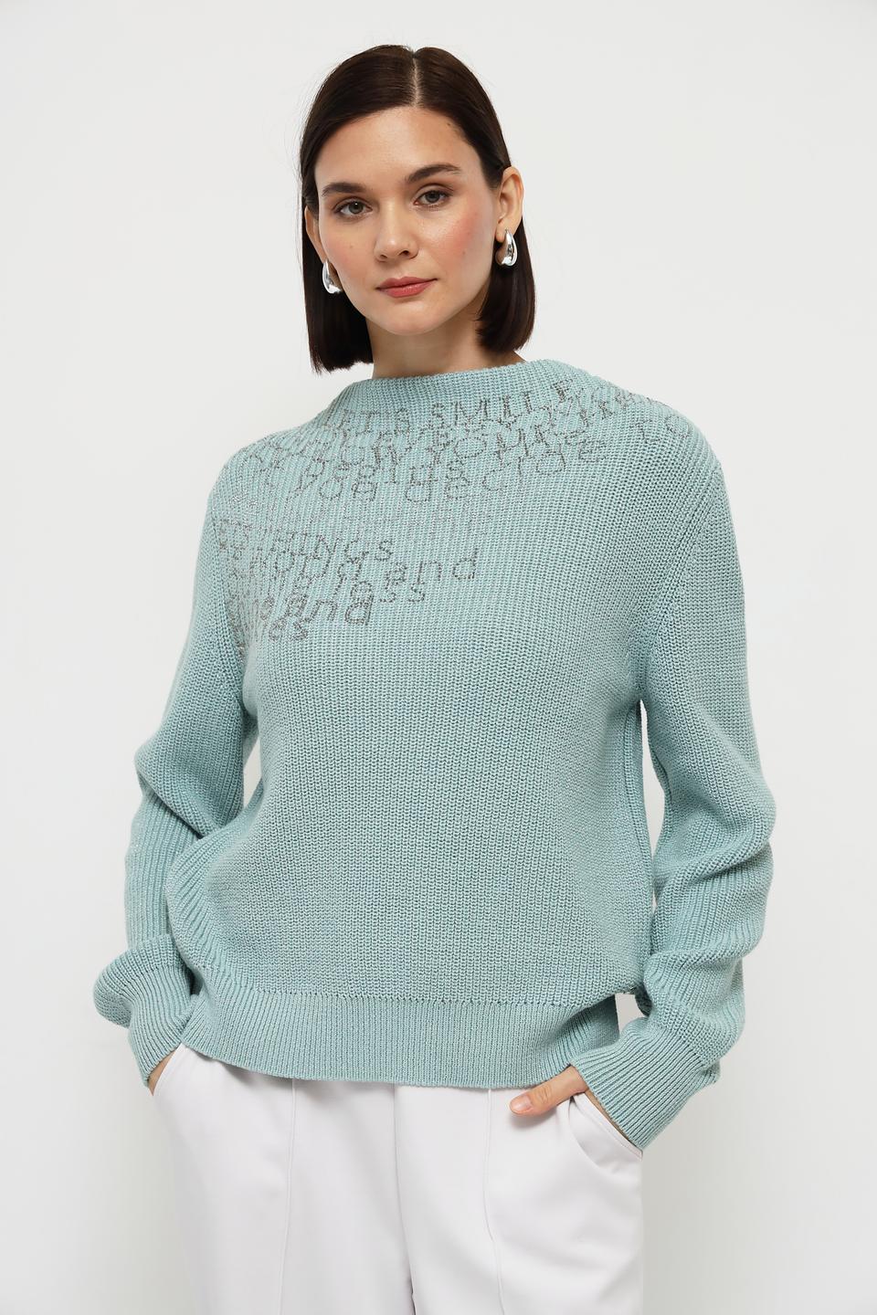 Пуловер Monari мятный с узором