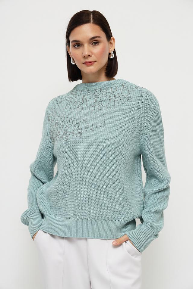 Пуловер Monari мятный с узором