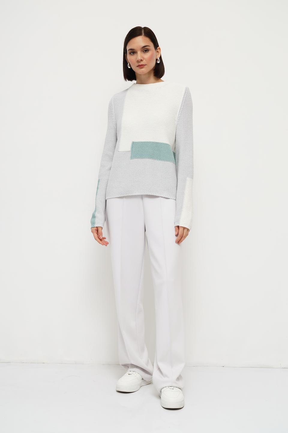 Пуловер Monari комбинированный серый