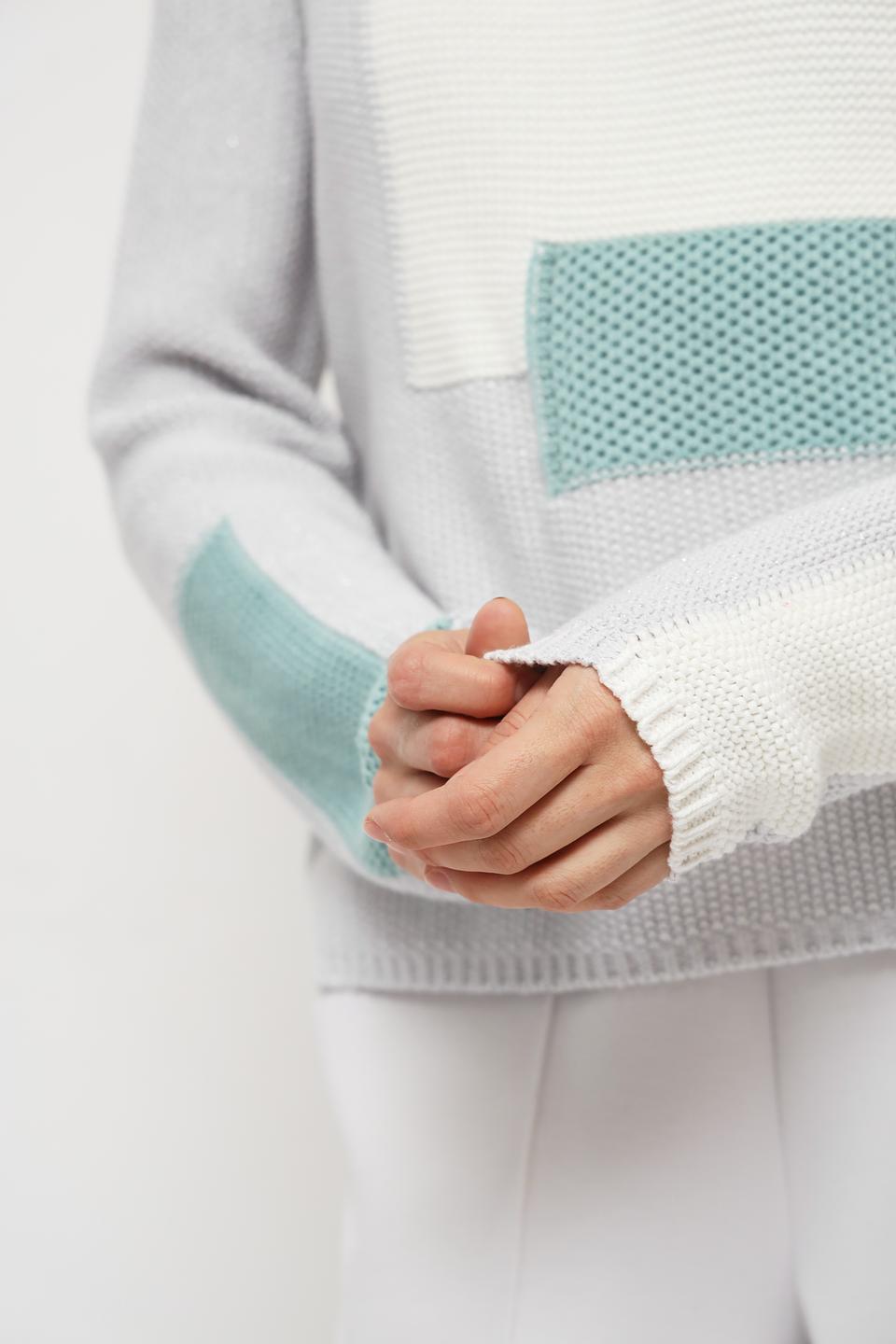 Пуловер Monari комбинированный серый