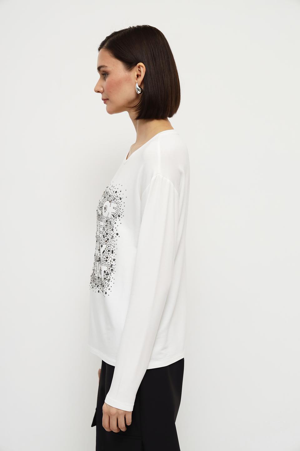 Лонгслив Monari с принтом белый