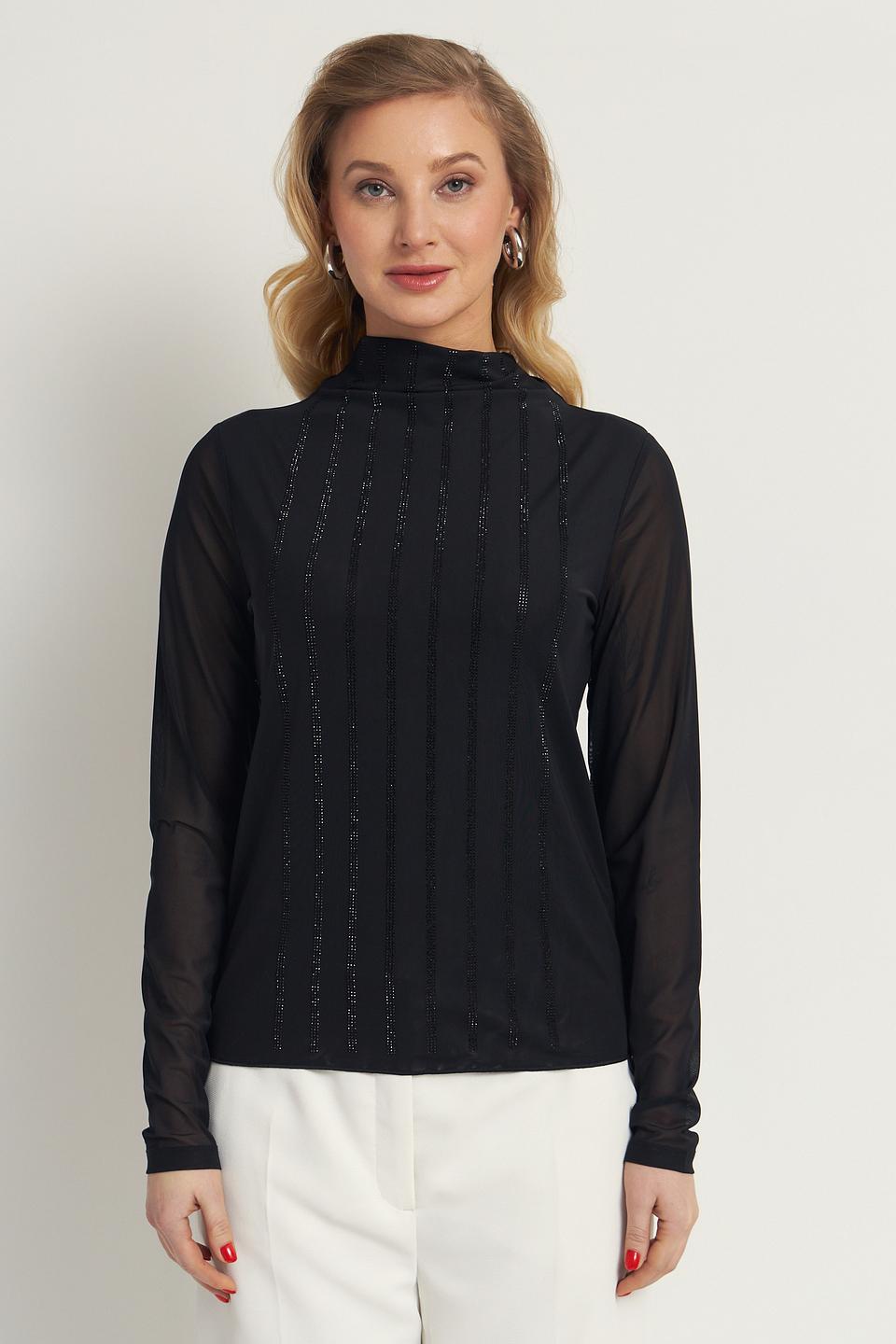 Водолазка Monari с пайетками чёрная