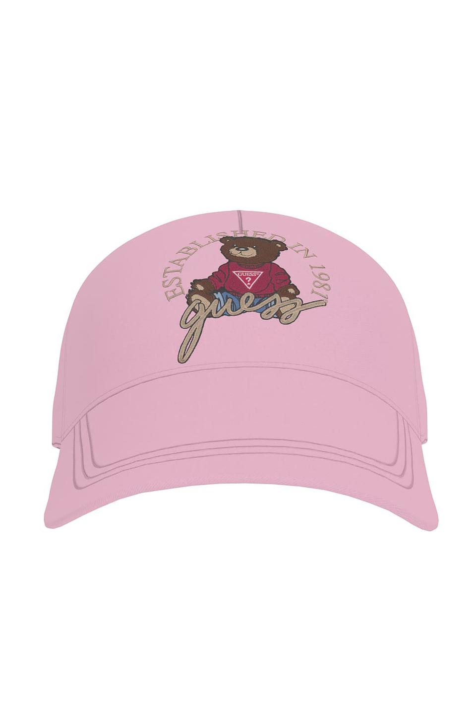 Бейсболка Guess дев. с медведем розовый