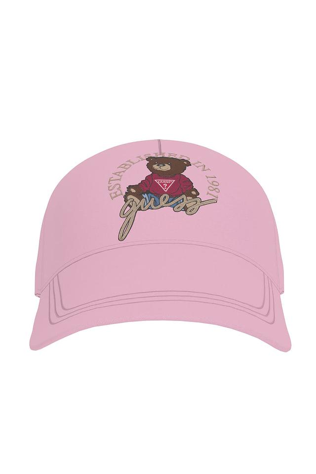 Кепка Guess с медведем розовый
