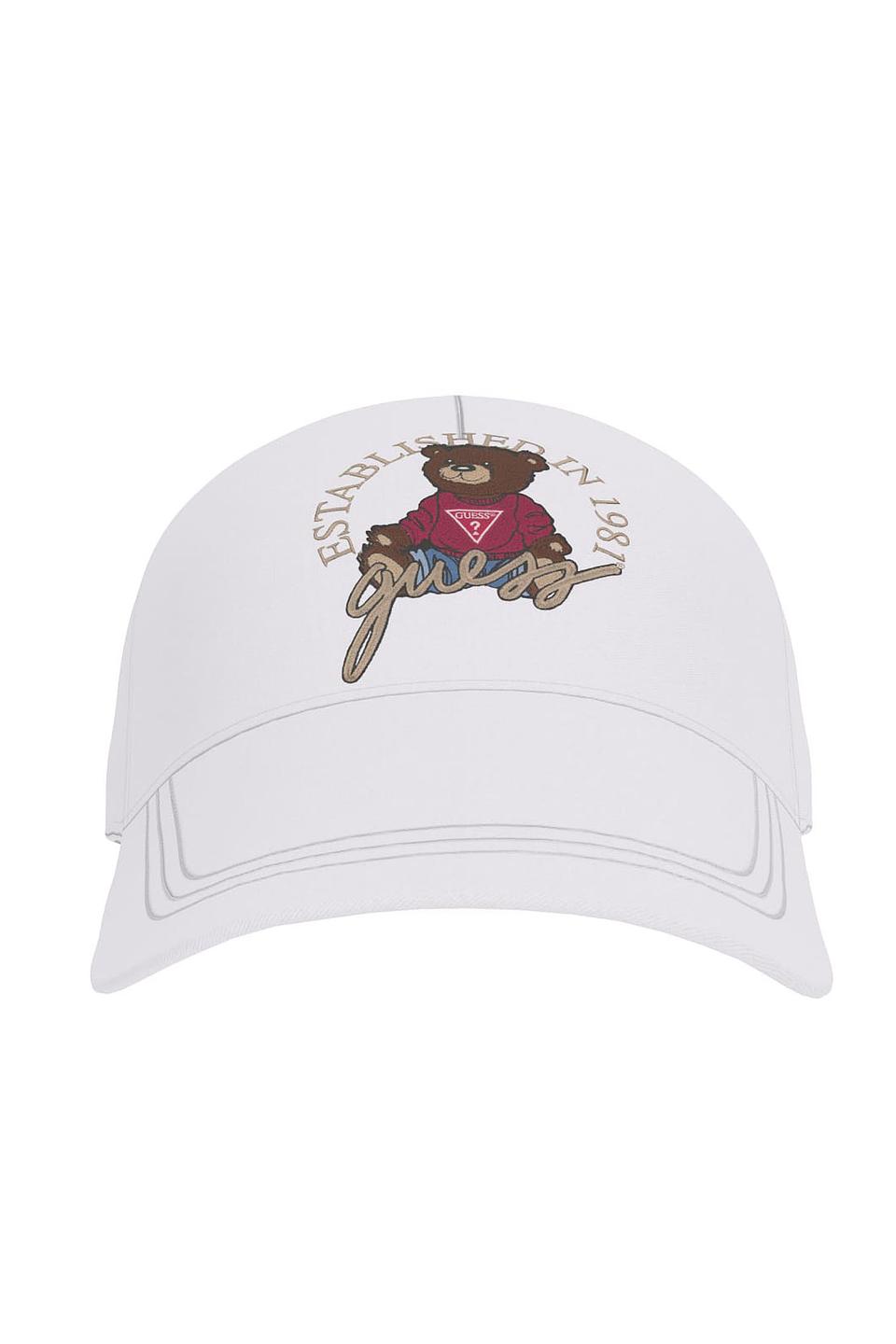 Бейсболка Guess Kids белая с медведем