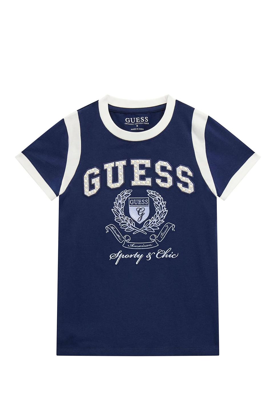 Футболка Guess логотип синяя