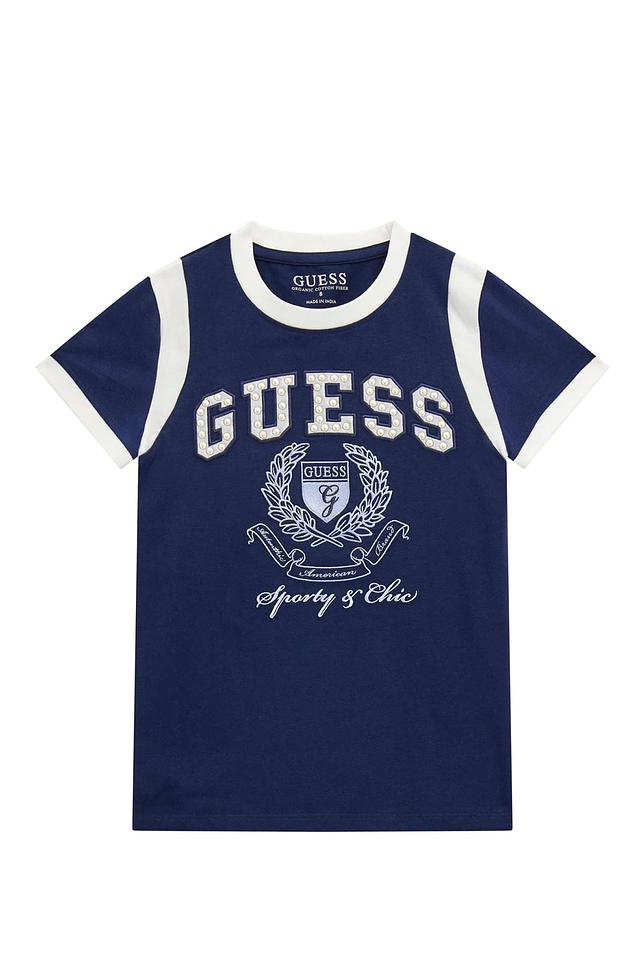 Футболка Guess логотип синяя