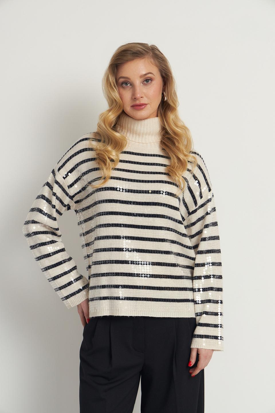 Пуловер Lecomte в полоску