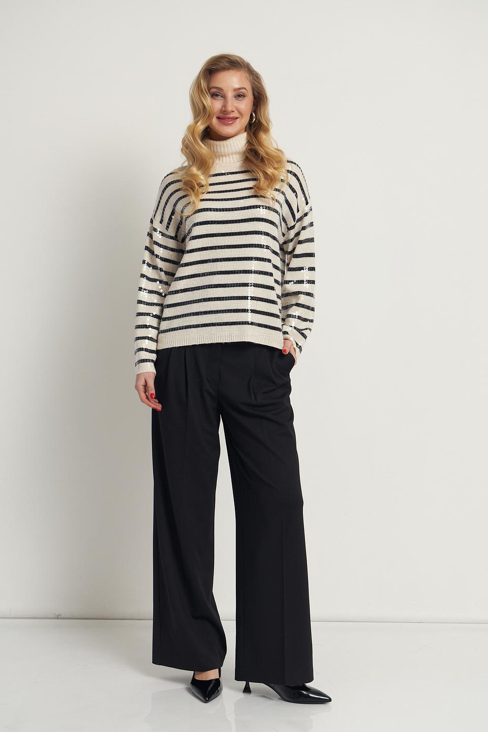 Пуловер Lecomte в полоску