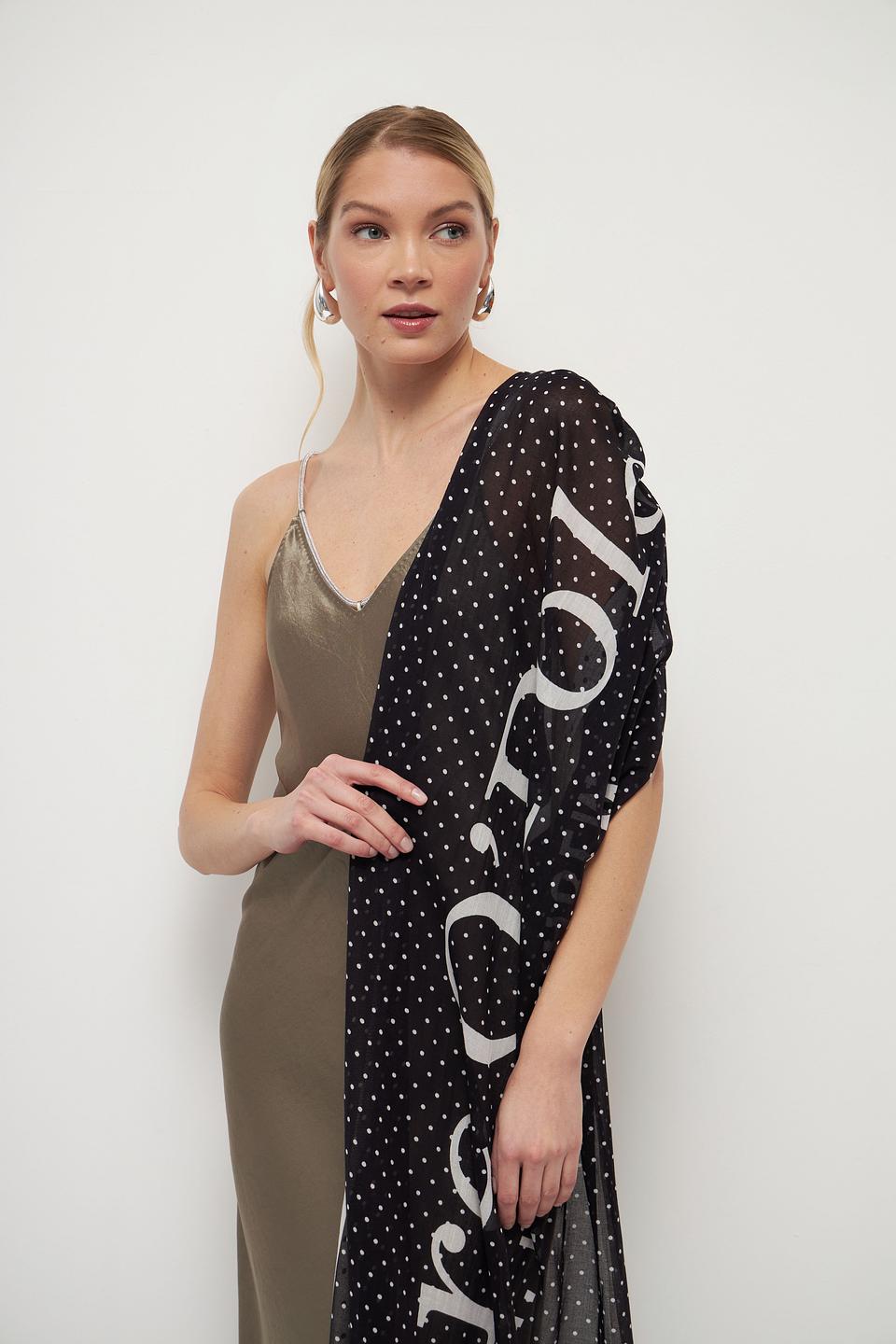 Шарф Marc O Polo в горошек чёрный