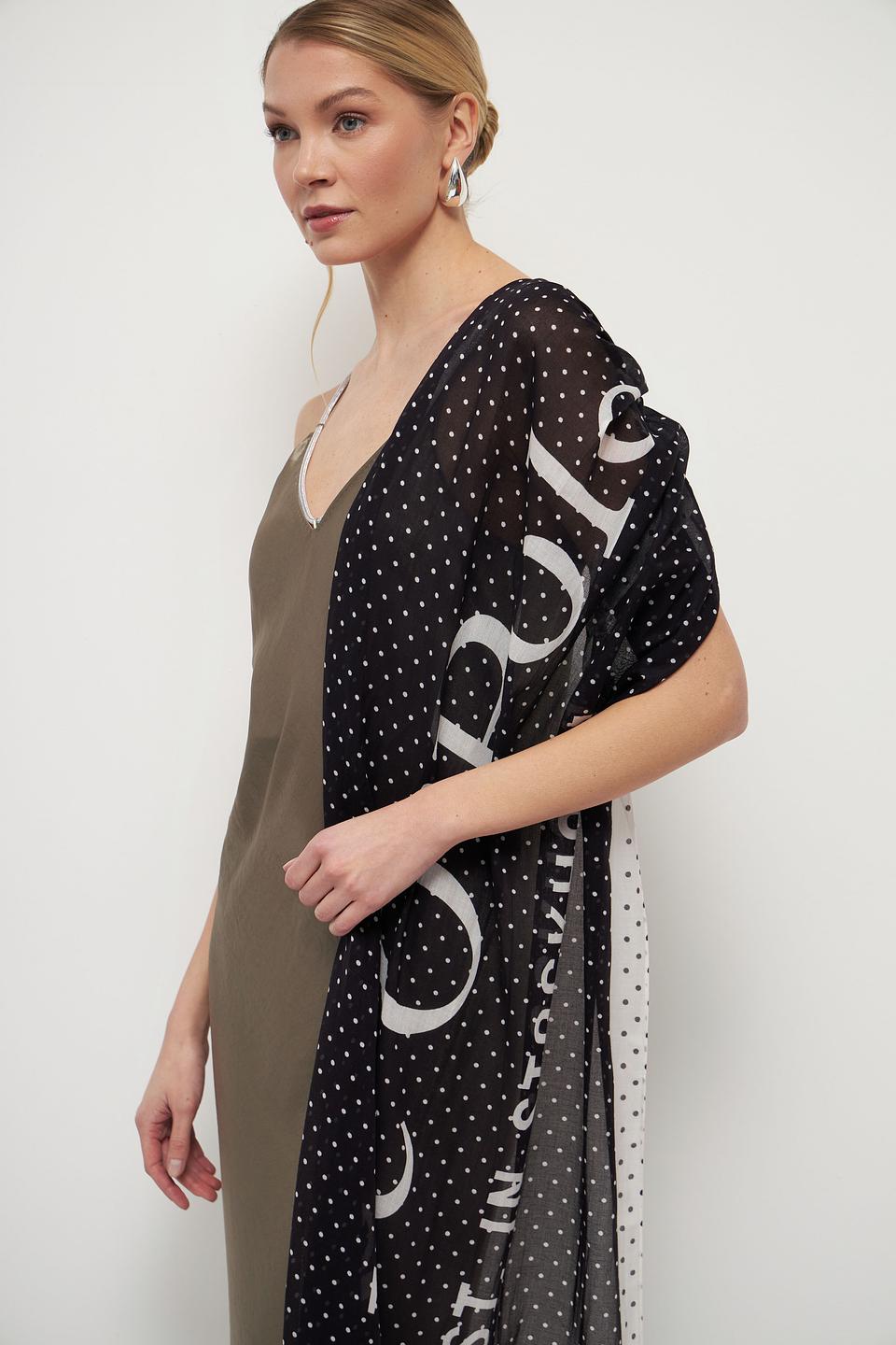 Шарф Marc O Polo в горошек чёрный