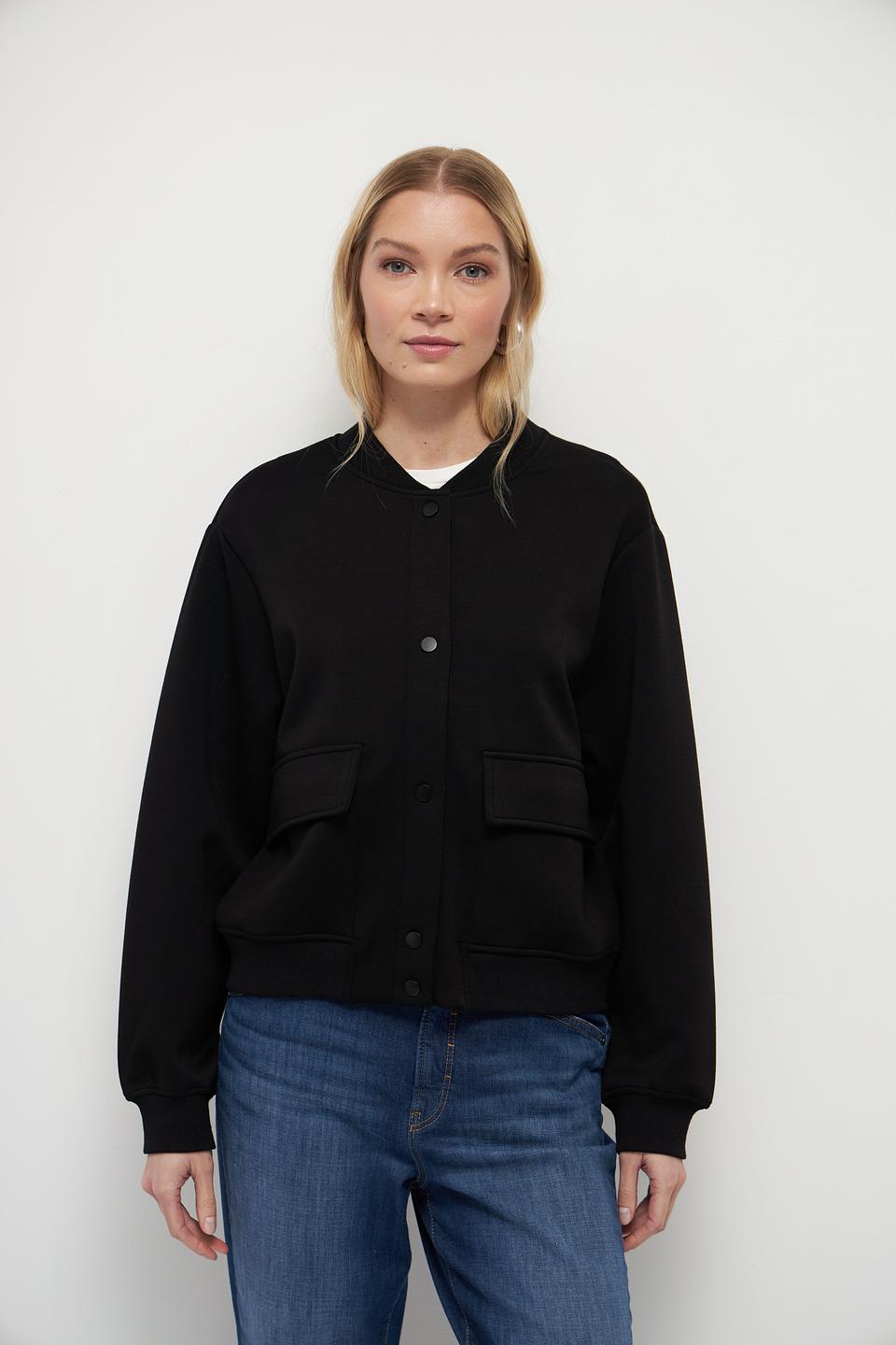 Жакет Oui чёрный бомбер