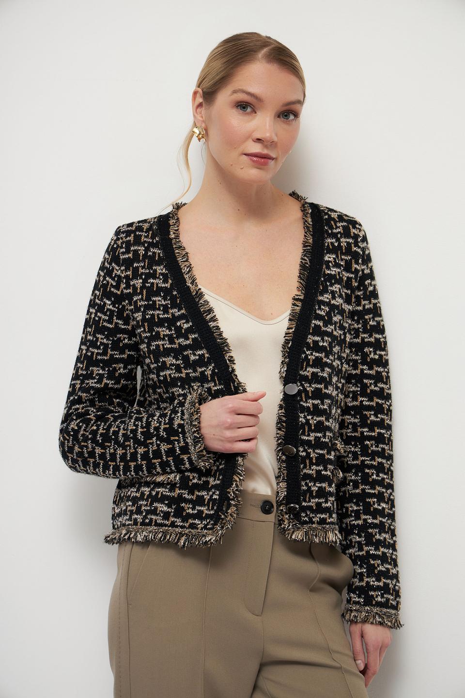 Жакет Lecomte чёрный с бахромой