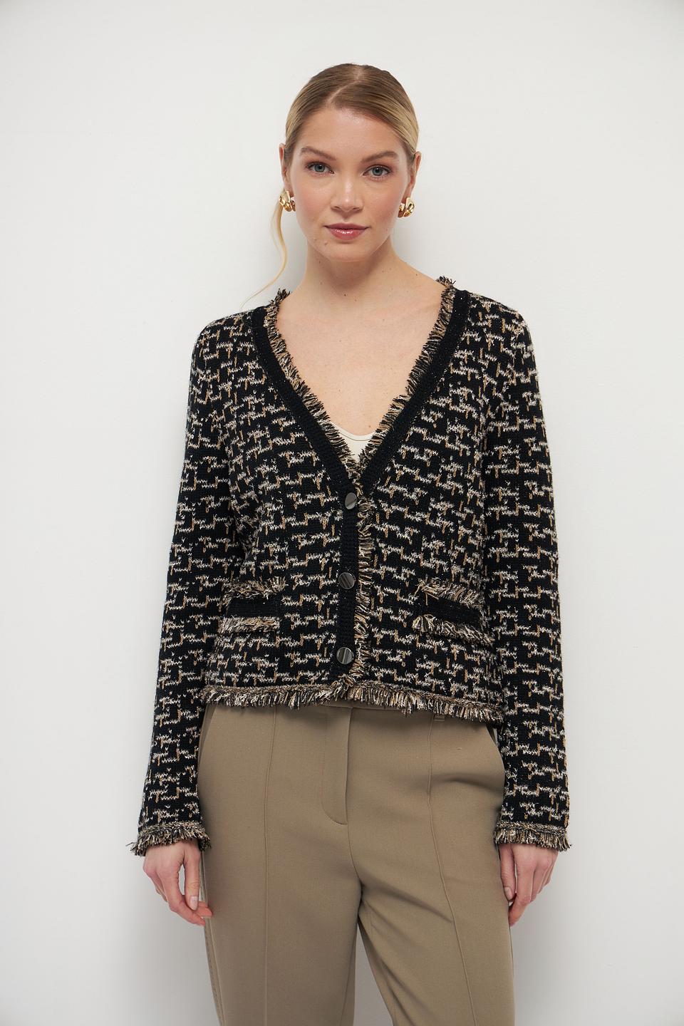 Жакет Lecomte чёрный с бахромой