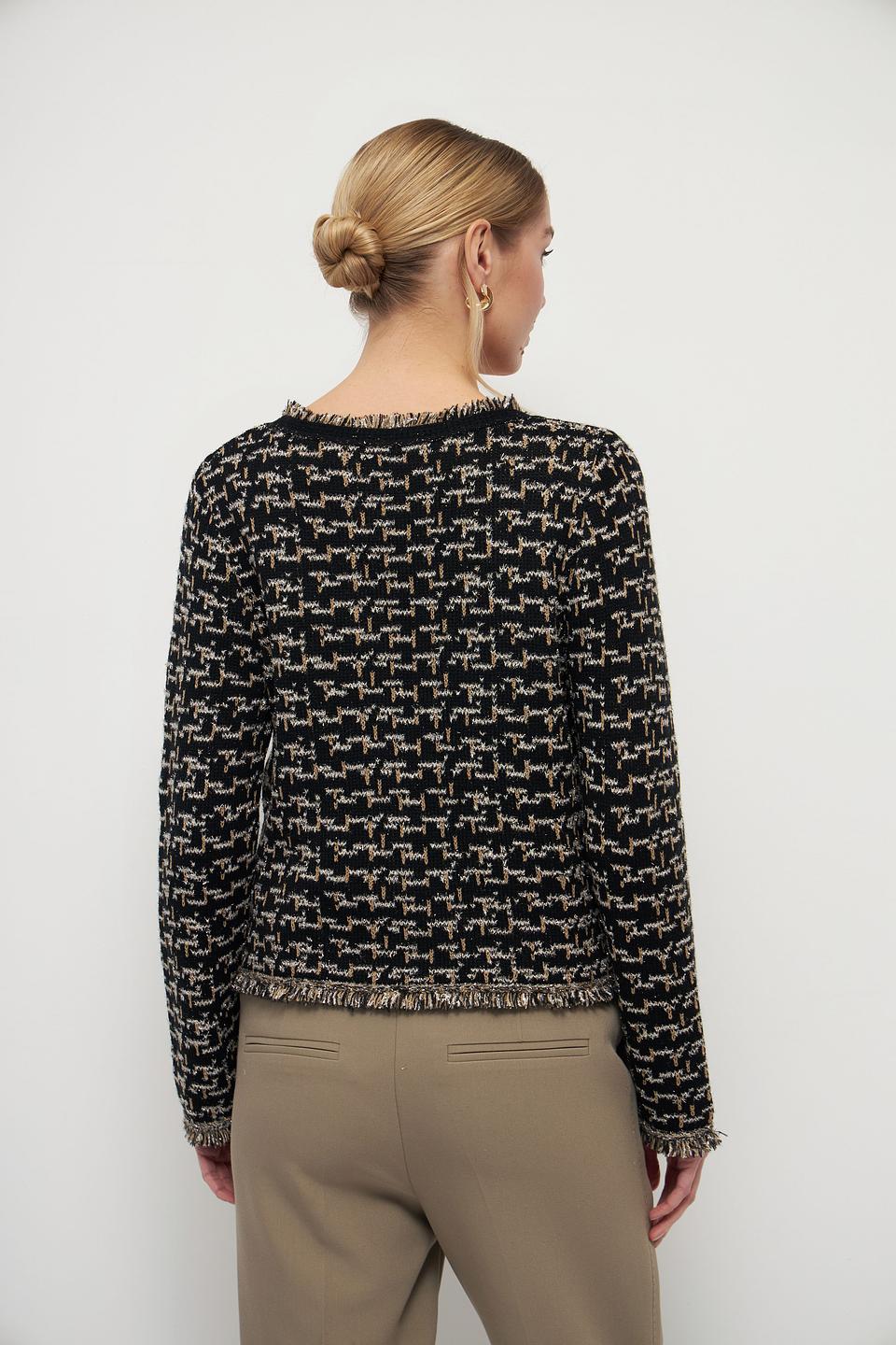 Жакет Lecomte чёрный с бахромой