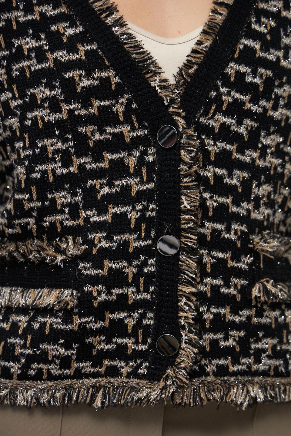 Жакет Lecomte чёрный с бахромой