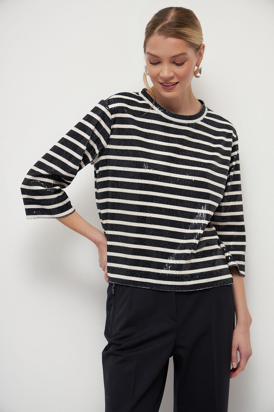 Пуловер Lecomte в полоску