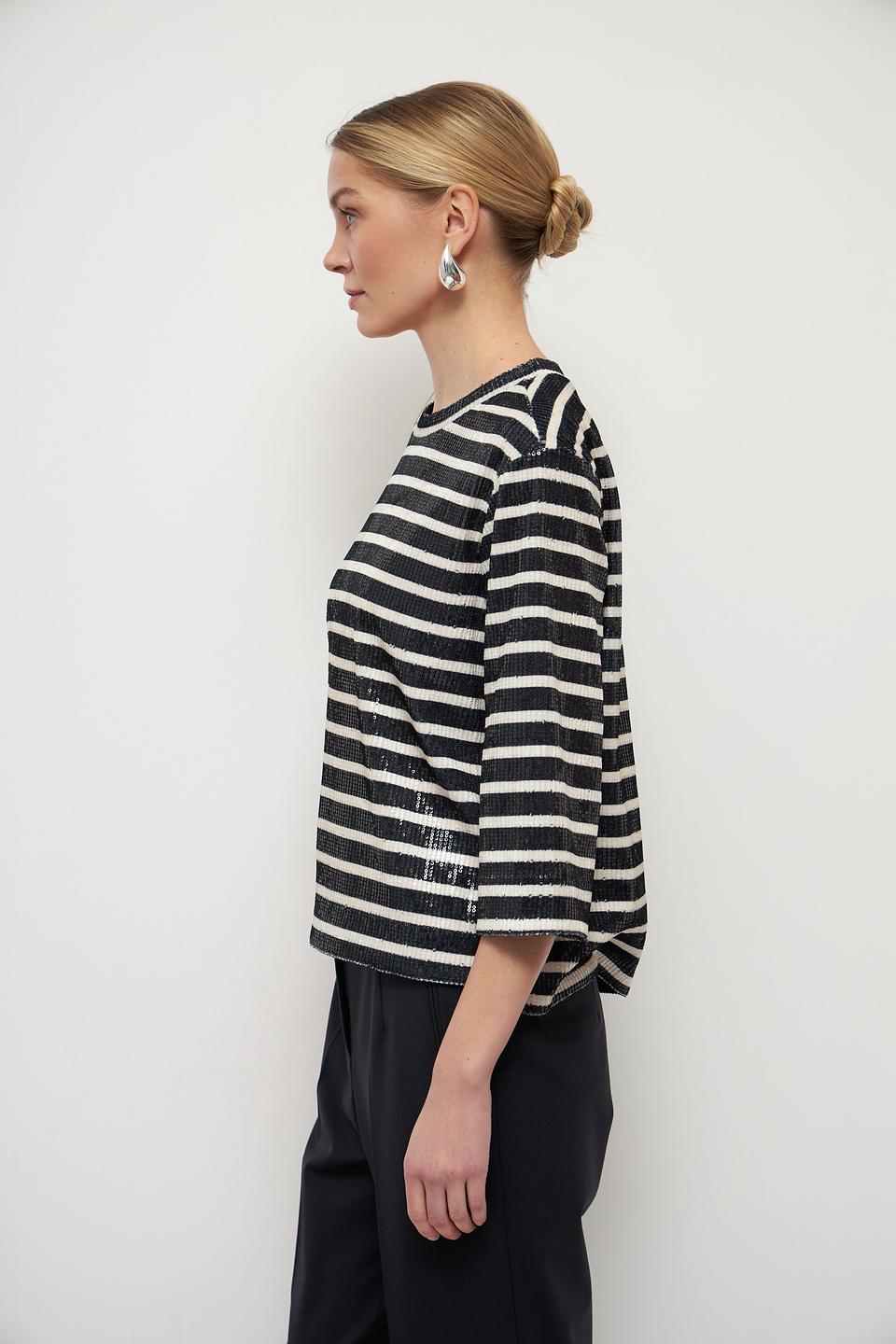 Пуловер Lecomte в полоску