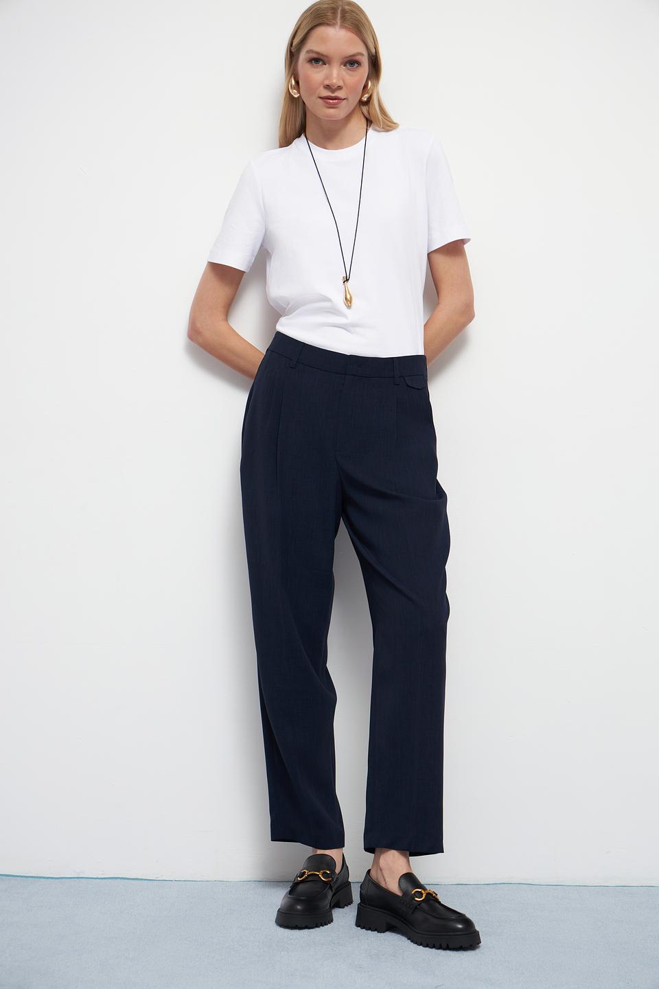 Брюки классические Oui тёмно-синие